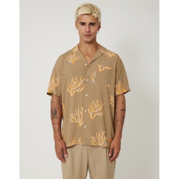 Scotch & Soda Amsterdam Men's All Over Print Short Sleeve Button up Shirt XL
